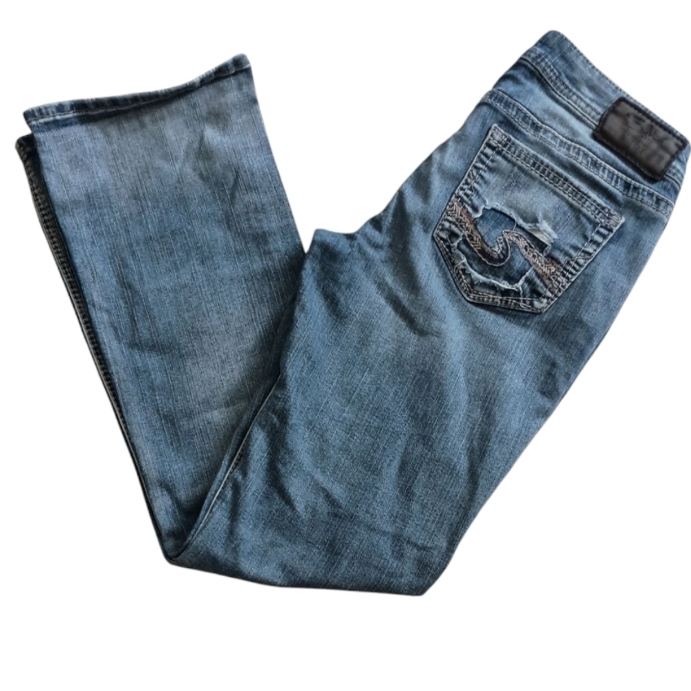 Silver Aiko Mid Rise Bootcut Button Fly Jeans Size 29